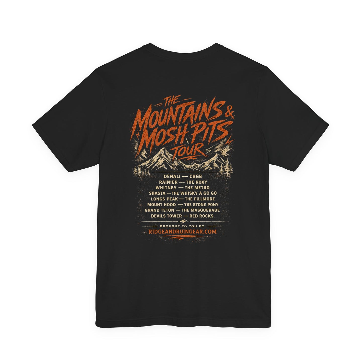 Mountains & Mosh Pits Tour Tee — Ridge & Ruin Graphic T-Shirt