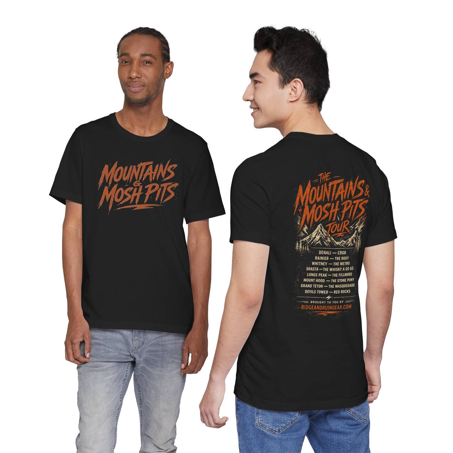 Mountains & Mosh Pits Tour Tee — Ridge & Ruin Graphic T-Shirt